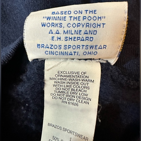 Vintage Disney Winnie the Pooh Blue Long Sleeve Sweatshirt - Picture 8 of 8